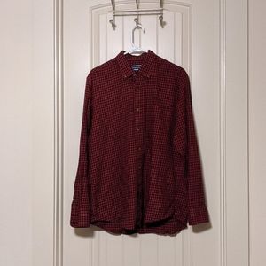 Red Plaid Dress Shirt Medium